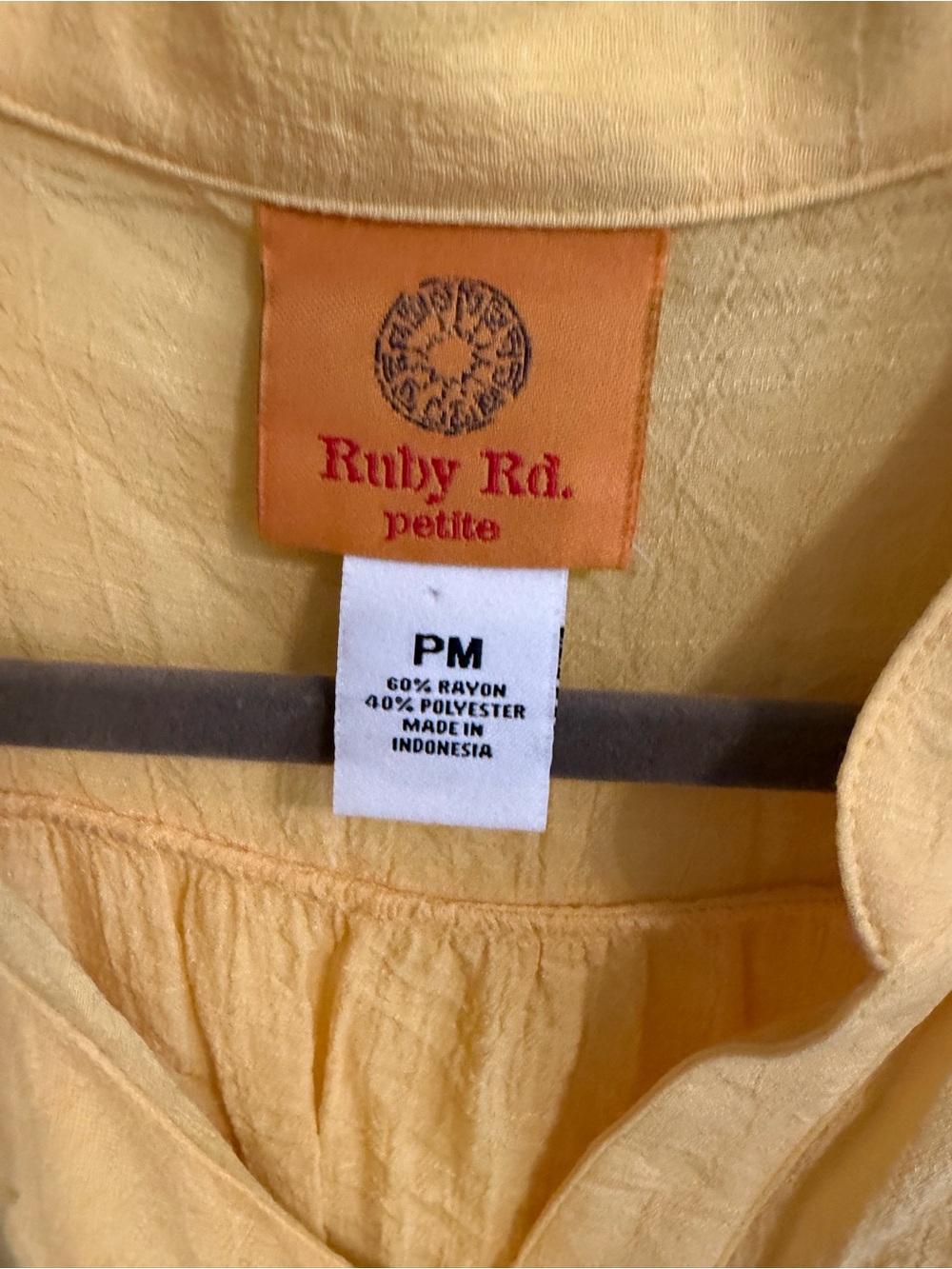 Ruby Rd. Bright Yellow Button-Placket Tunic Top - Picture 4 of 6